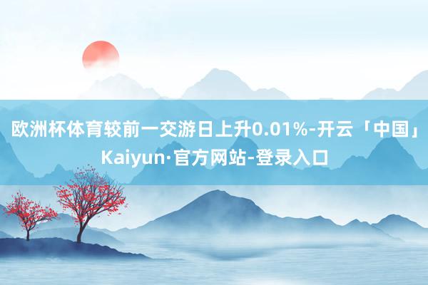 欧洲杯体育较前一交游日上升0.01%-开云「中国」Kaiyun·官方网站-登录入口