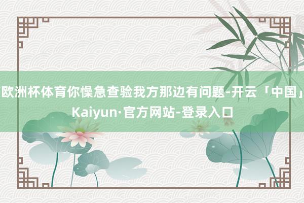 欧洲杯体育你懆急查验我方那边有问题-开云「中国」Kaiyun·官方网站-登录入口