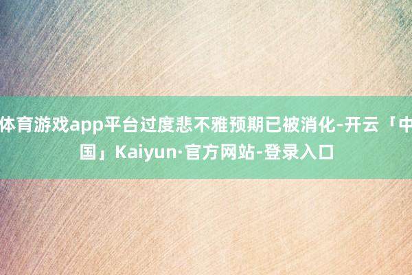 体育游戏app平台过度悲不雅预期已被消化-开云「中国」Kaiyun·官方网站-登录入口