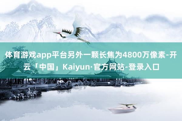体育游戏app平台另外一颗长焦为4800万像素-开云「中国」Kaiyun·官方网站-登录入口