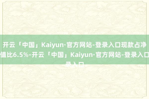 开云「中国」Kaiyun·官方网站-登录入口现款占净值比6.5%-开云「中国」Kaiyun·官方网站-登录入口