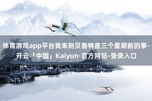 体育游戏app平台我来到贝鲁特是三个星期前的事-开云「中国」Kaiyun·官方网站-登录入口