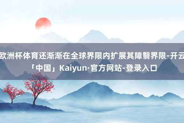 欧洲杯体育还渐渐在全球界限内扩展其障翳界限-开云「中国」Kaiyun·官方网站-登录入口