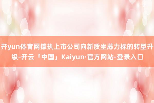 开yun体育网撑执上市公司向新质坐蓐力标的转型升级-开云「中国」Kaiyun·官方网站-登录入口