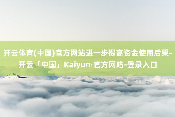 开云体育(中国)官方网站进一步提高资金使用后果-开云「中国」Kaiyun·官方网站-登录入口