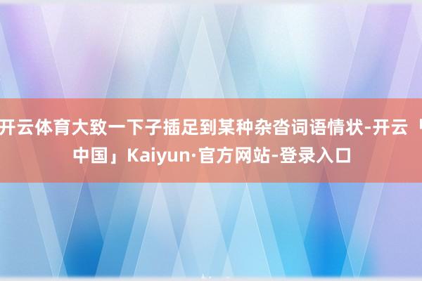 开云体育大致一下子插足到某种杂沓词语情状-开云「中国」Kaiyun·官方网站-登录入口
