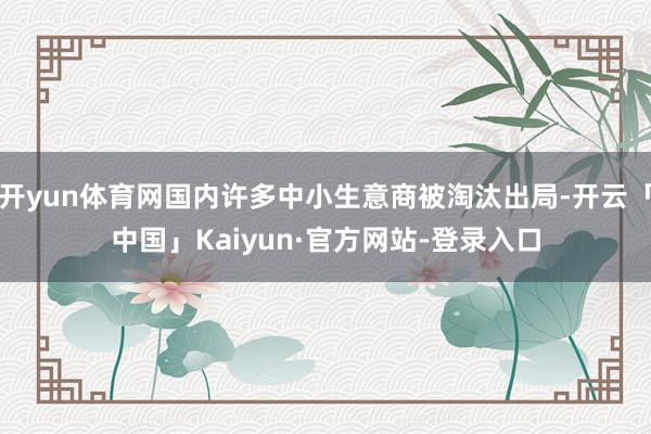 开yun体育网国内许多中小生意商被淘汰出局-开云「中国」Kaiyun·官方网站-登录入口