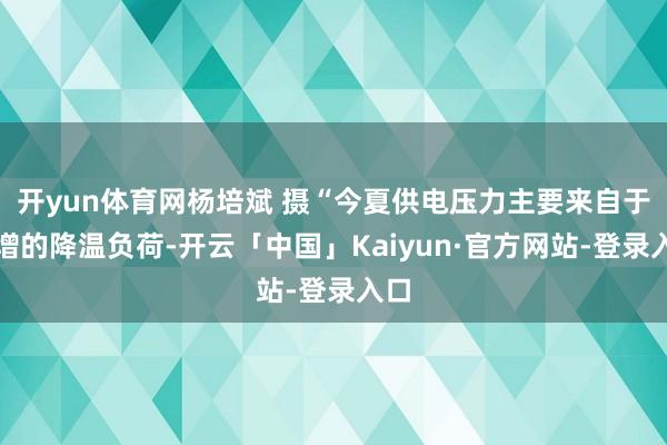 开yun体育网杨培斌 摄“今夏供电压力主要来自于骤增的降温负荷-开云「中国」Kaiyun·官方网站-登录入口